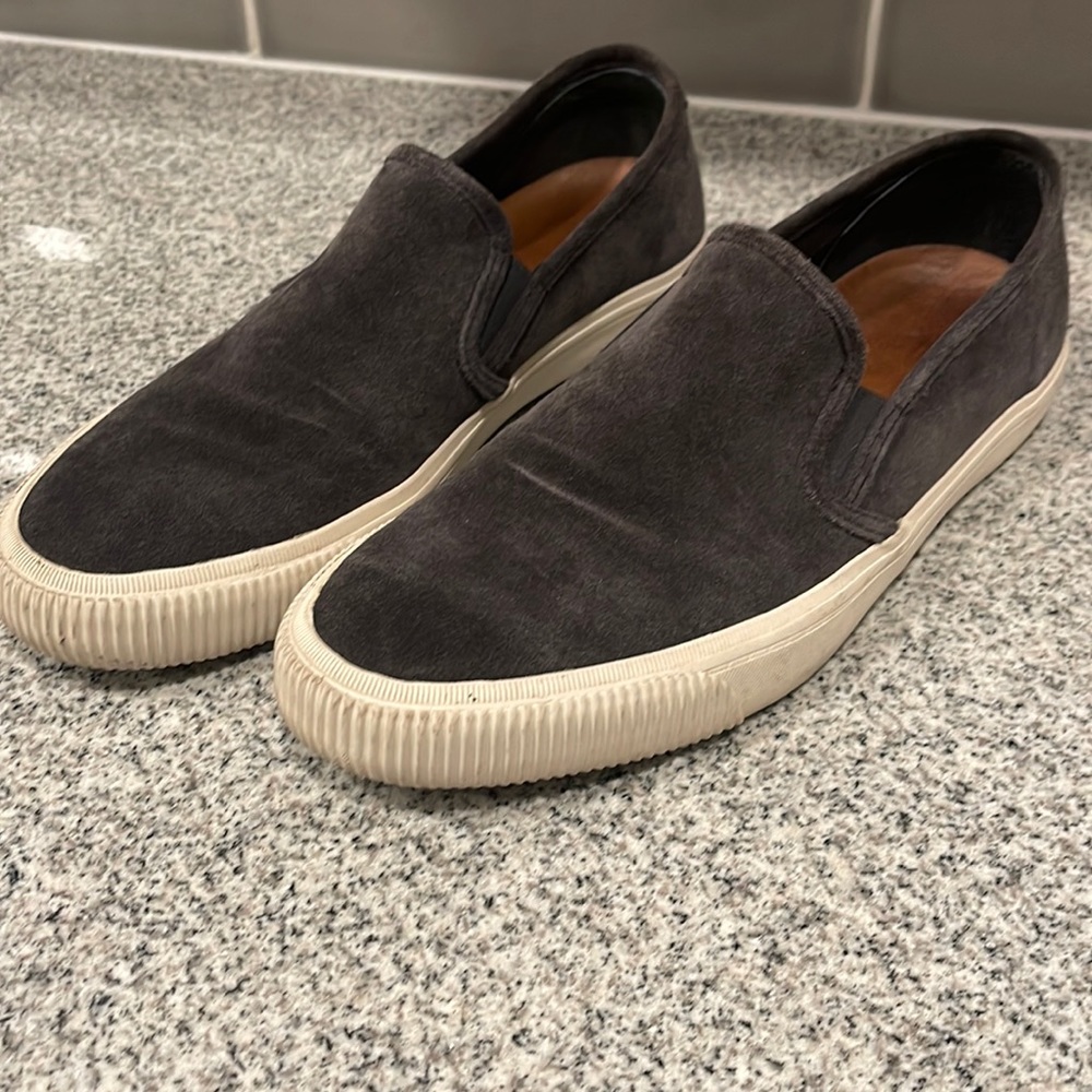 Frye dark gray men’s leather sneakers size 10. Fits like an 11